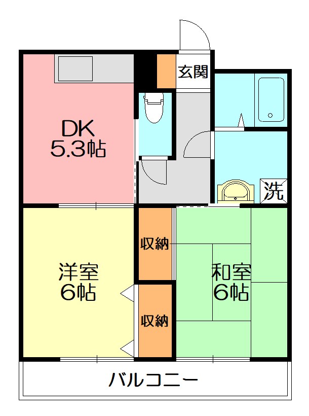 メープルハイツB 201号室 間取り