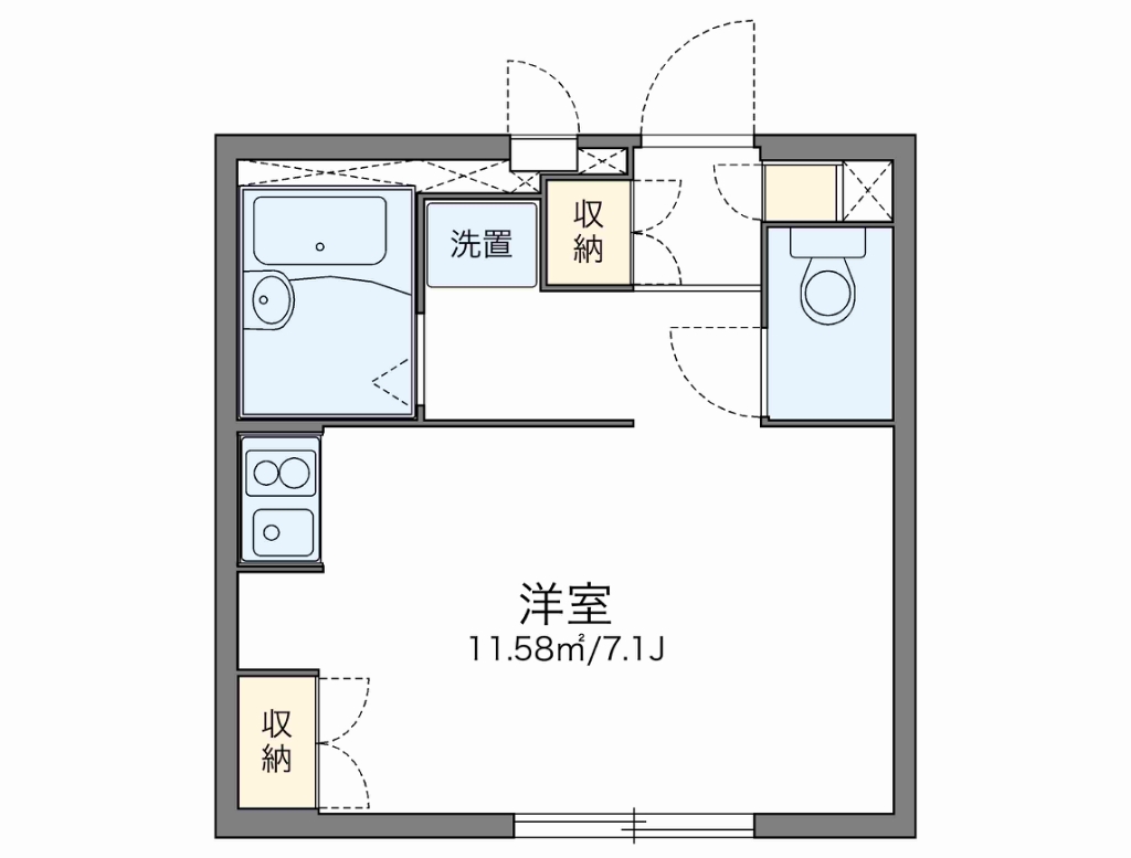 レオパレスエステート 103号室 間取り