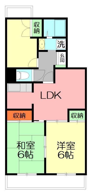グランドハイツ 204号室 間取り