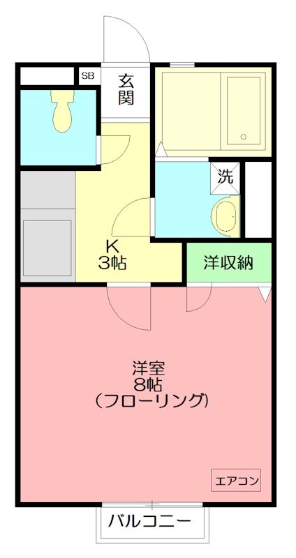 ペーパームーン 102号室 間取り