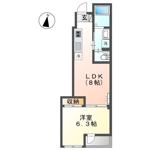 サンセリテ 102号室 間取り