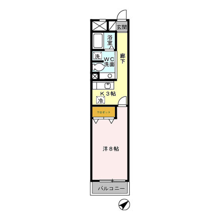 ＹＧＢＬ 205号室 間取り