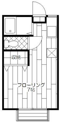 ハイツミヤ 2F号室 間取り