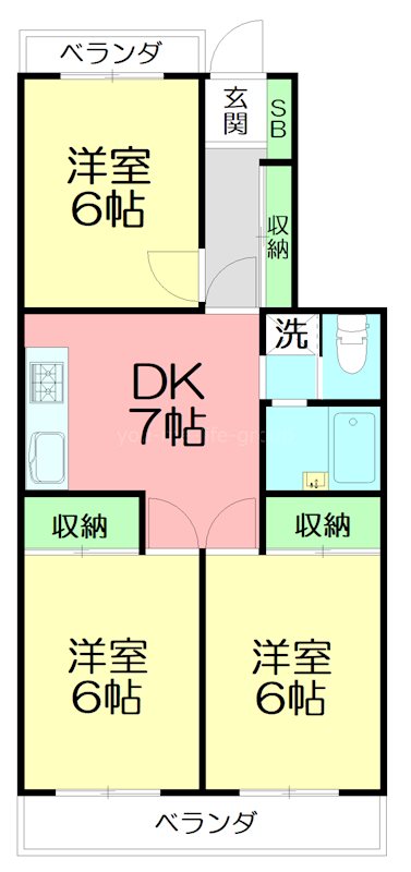サンパレス城北 101号室 間取り