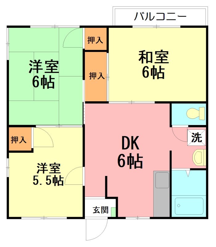 コーポ岡部A棟 202号室 間取り