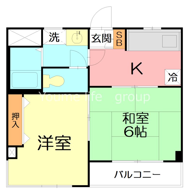 アーレス平塚 201号室 間取り