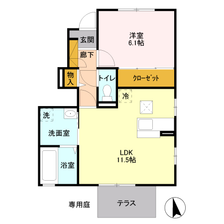 エスポワール 101号室 間取り