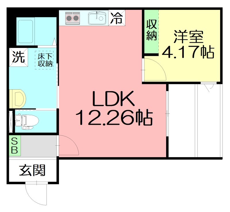 いせちか湘南 104号室 間取り