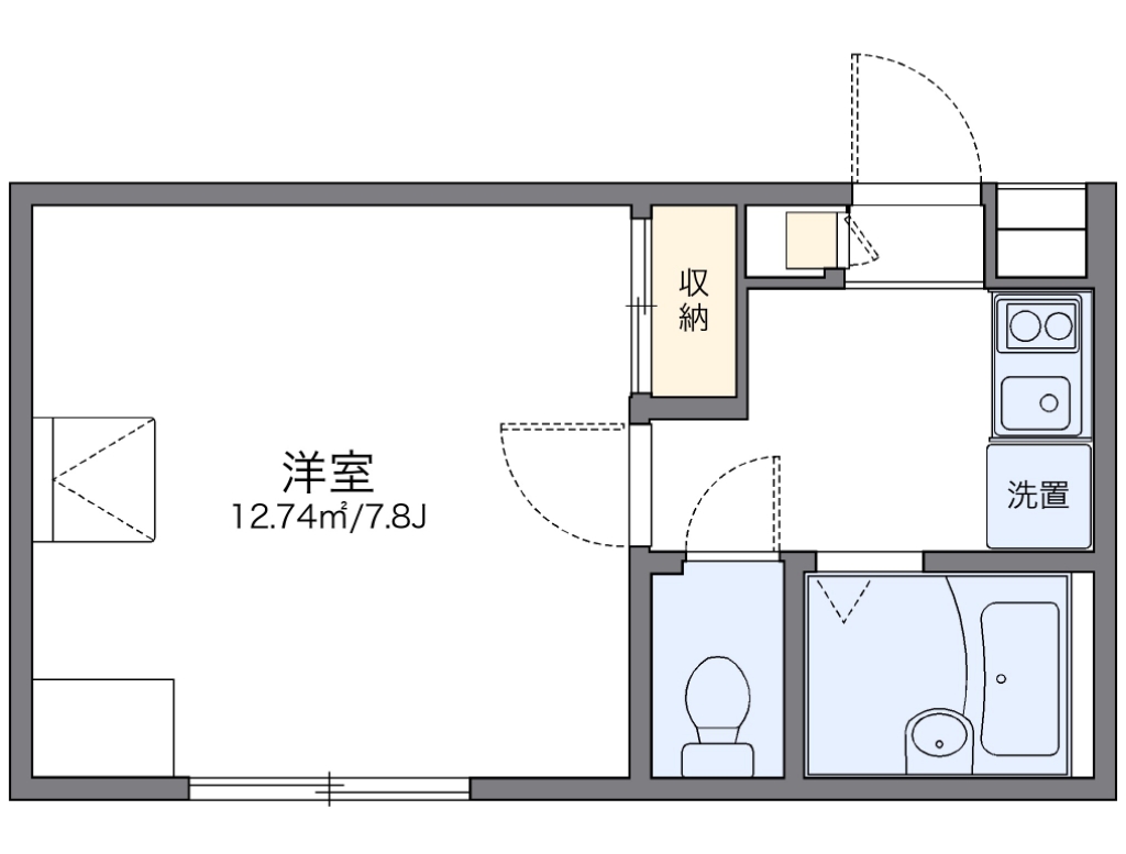 レオパレス中里 204号室 間取り