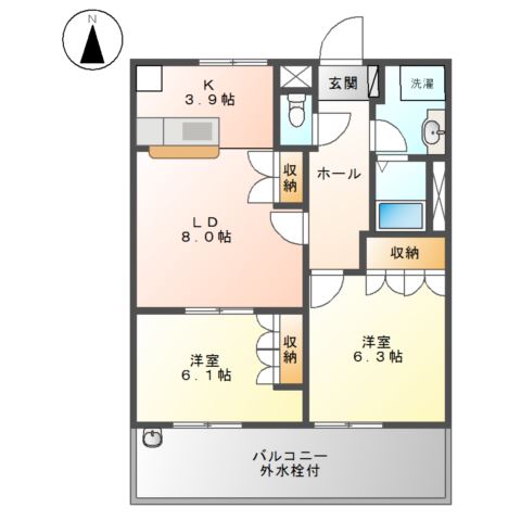 ソレアード・メゾンＢ 間取り