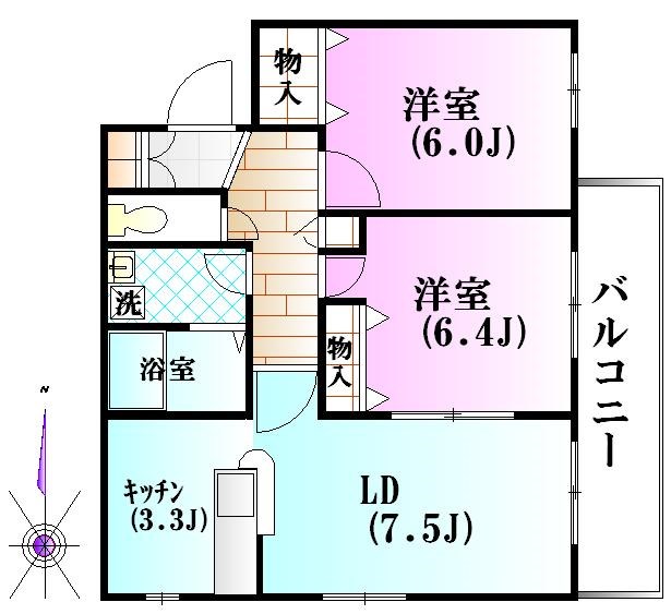 メゾンベールⅡ 201号室 間取り