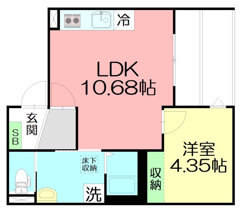 いせちか湘南 103号室 間取り