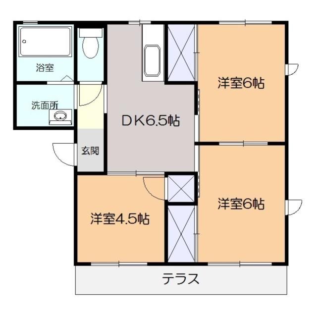 若宮ハイツＥ 102号室 間取り