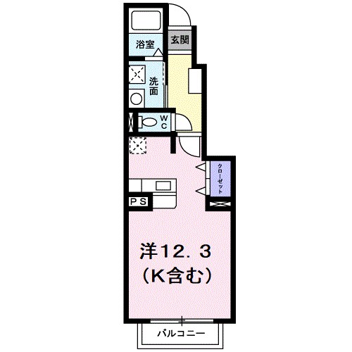 サンロードⅡ 102号室 間取り