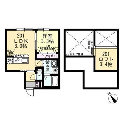 アクアリーヴ東海岸 201号室 間取り