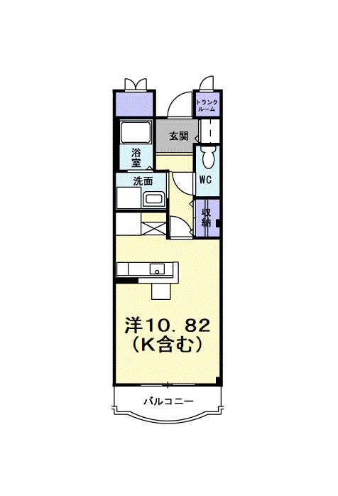 プリュジュール 203号室 間取り