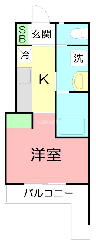 Ｂｒｉｇｈｔ　Ｓｔａｇｅ　Ｔｓｕｊｉｄｏ 206号室 間取り