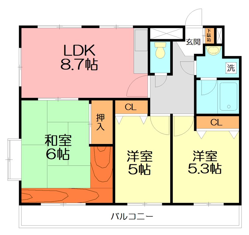 リバーサイド小泉 702号室 間取り