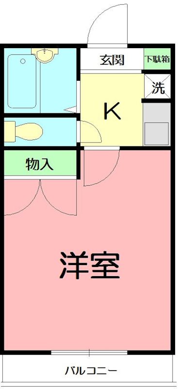 レジデンスジュネス 102号室 間取り
