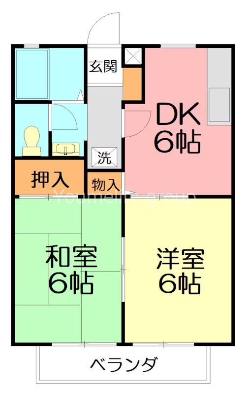 サンビレッジ戸室A・B B102号室 間取り