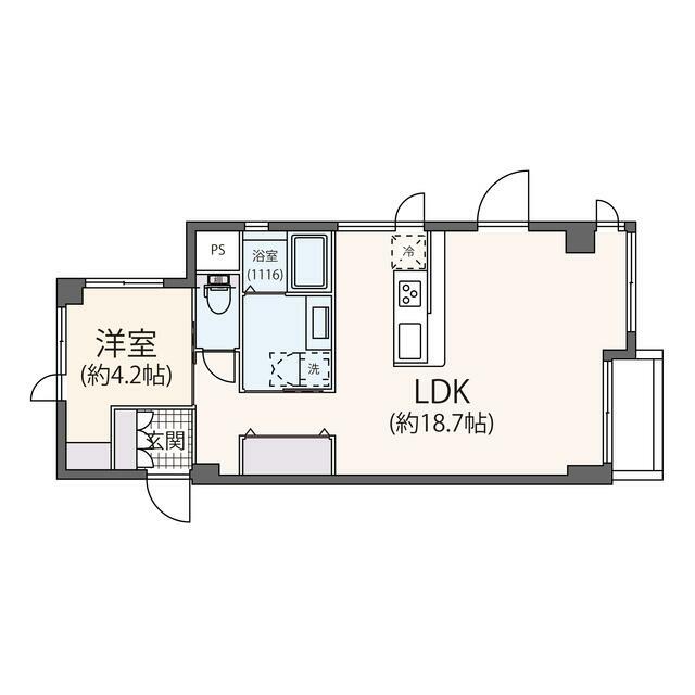 ゴールドサンビル 401号室 間取り