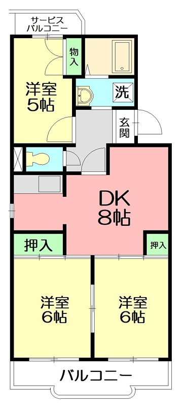 スカイコート前田 206号室 間取り