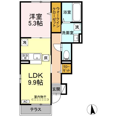 アルモニー戸室 101号室 間取り