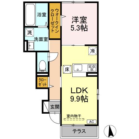 アルモニー戸室 105号室 間取り