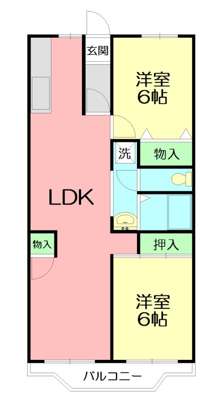 ボヌール秦野Ⅱ 206号室 間取り