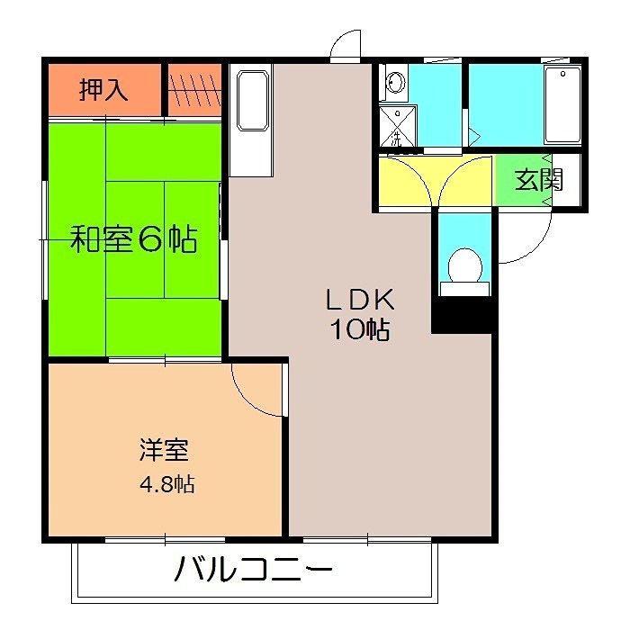 荒井ハイツＣ 201号室 間取り