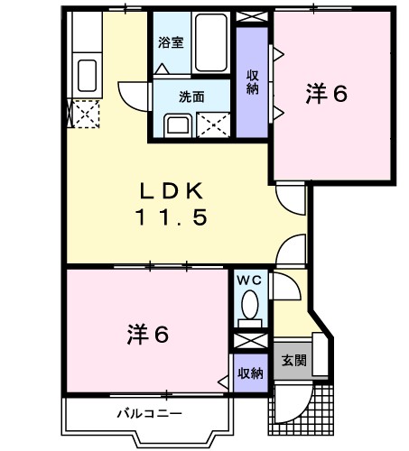 ソレイユ 102号室 間取り