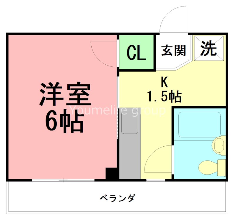 西海岸ハイツ 207号室 間取り