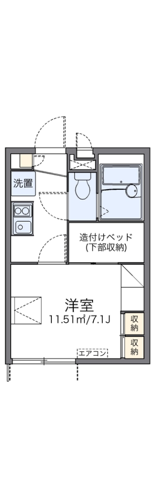 レオパレスストリームⅡ 107号室 間取り