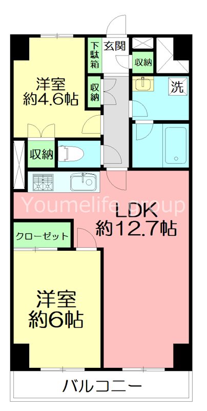ルックハイツ江ノ島 1202号室 間取り