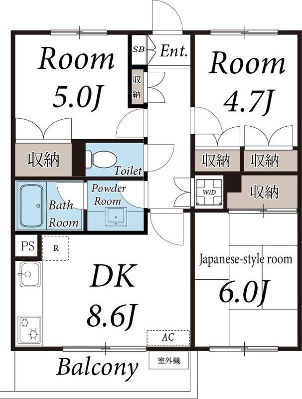 ドエル砂押橋  202号室 間取り