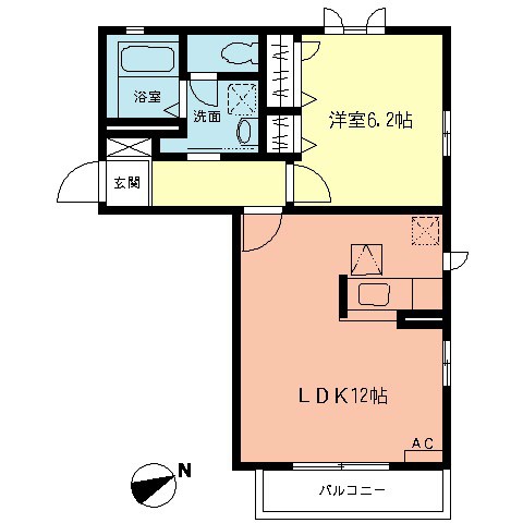 クレシアⅡ 201号室 間取り