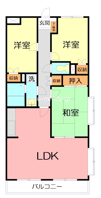 フルール湘南 301号室 間取り