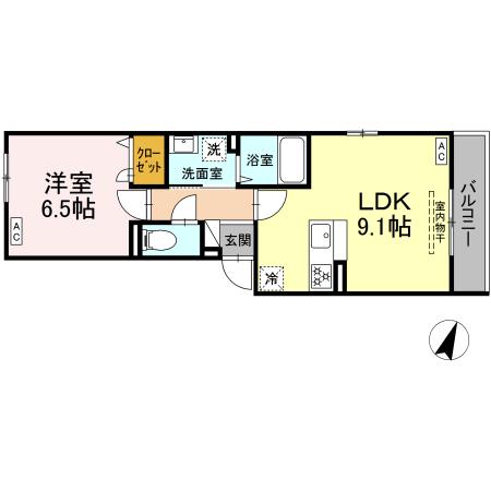 エーデル赤松町 201号室 間取り