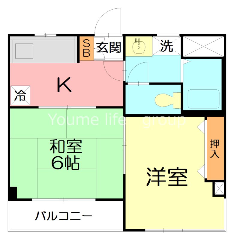 アーレス平塚 202号室 間取り