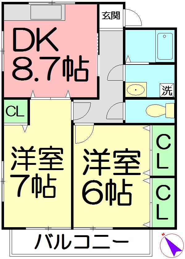 マリーク五番館 201号室 間取り