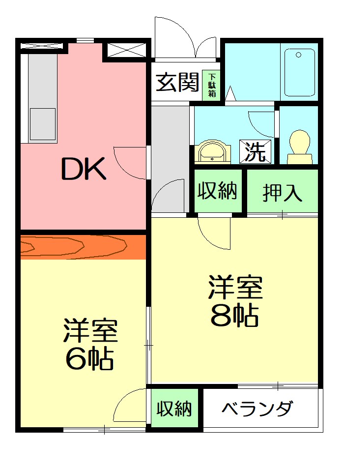ドミール木村 102号室 間取り