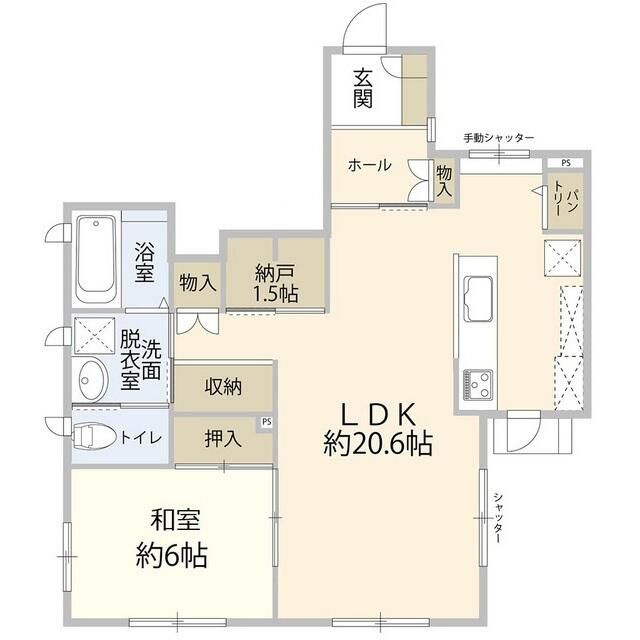 茅ヶ崎市浜竹３丁目戸建１Ｆ 間取り