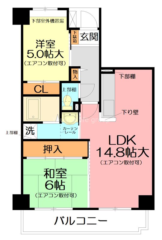 オーバーヒルズ参番館 104号室 間取り