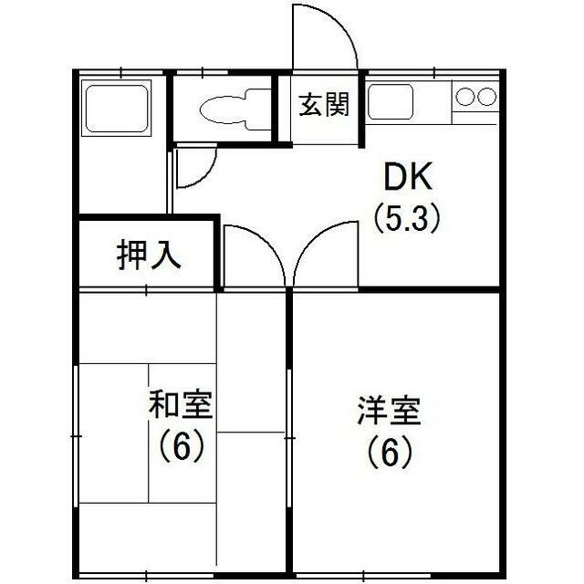 仲居ハイツ 103号室 間取り