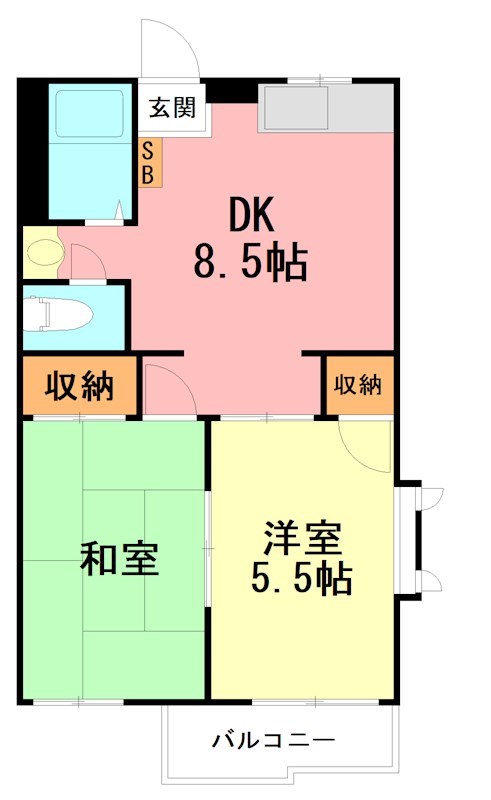 エスカルゴ鵠沼 201号室 間取り