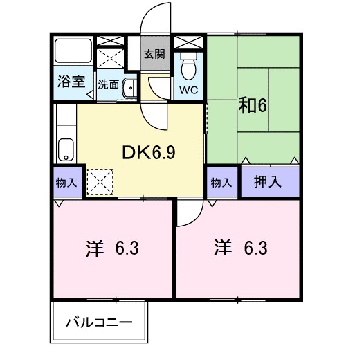 プレミアムヒルズ 205号室 間取り