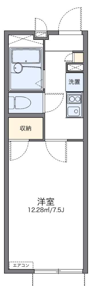 レオパレスあおば 105号室 間取り