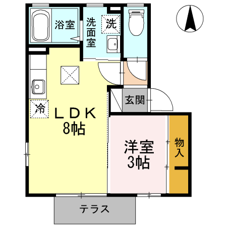 ルミエール 102号室 間取り