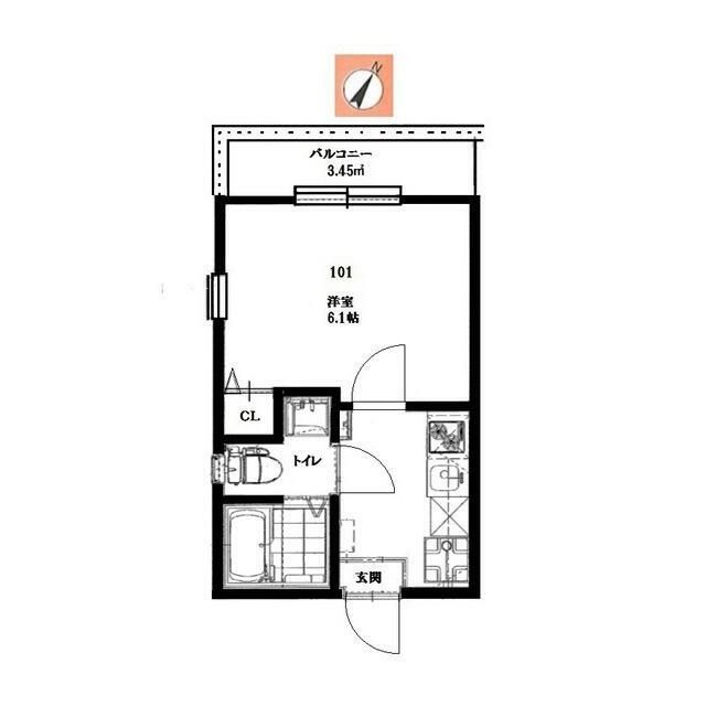 レイディアンス公田 201号室 間取り