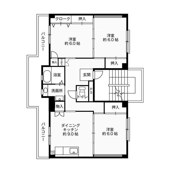 ビレッジハウス大島１号棟 208号室 間取り